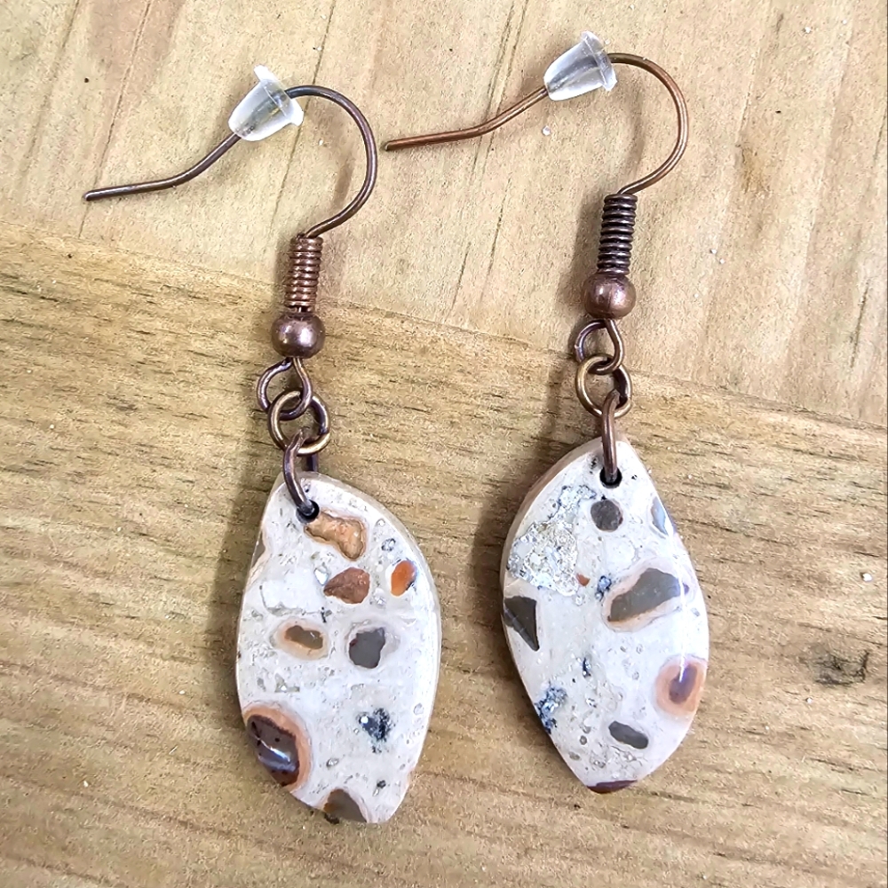 OOAK Genuine Poppy Jasper Stone Earrings
